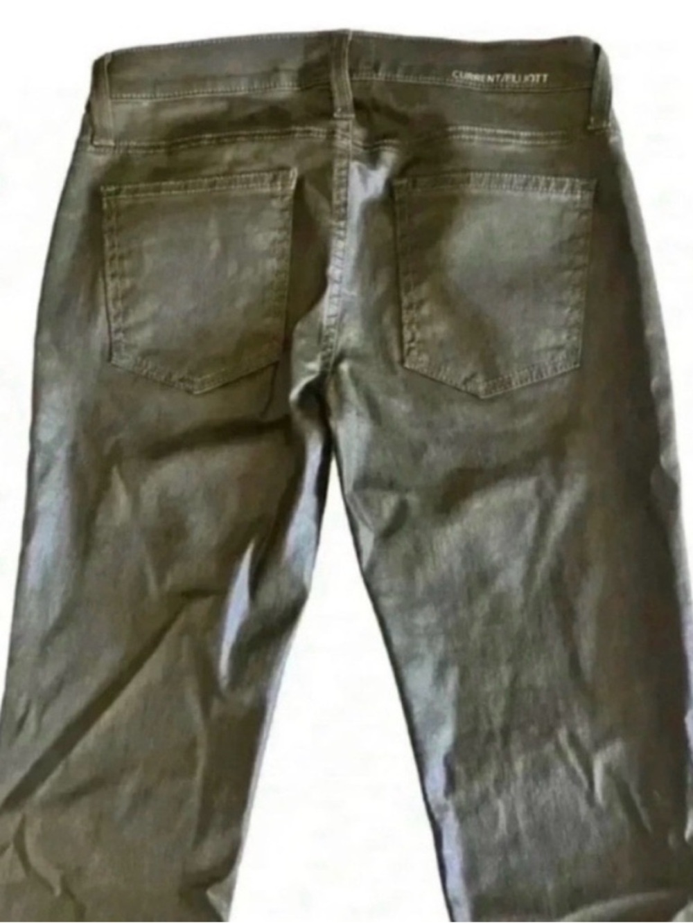 CURRENT/ELLIOTT The Ankle Skinny Coated Skinny
Pants Army Green - Picture 6 of 10